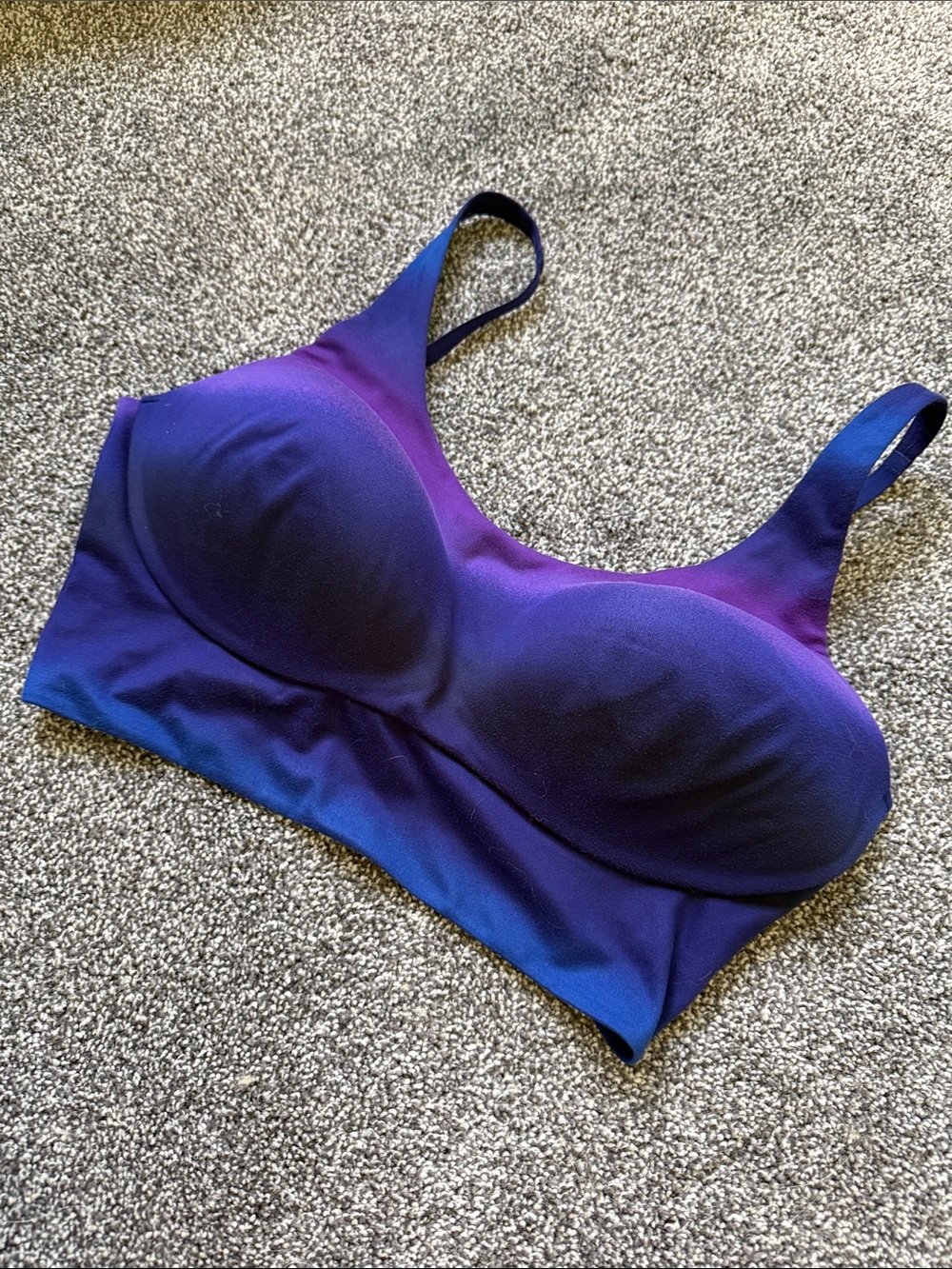 Women’s Seamless Gradient Purple-Blue Sports Bra-high impact